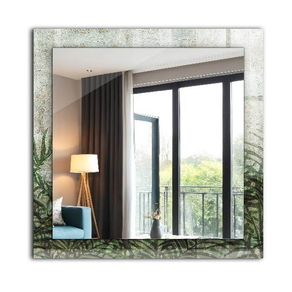 Oglinda cu rama imprimata Frunze verzi de ferigă