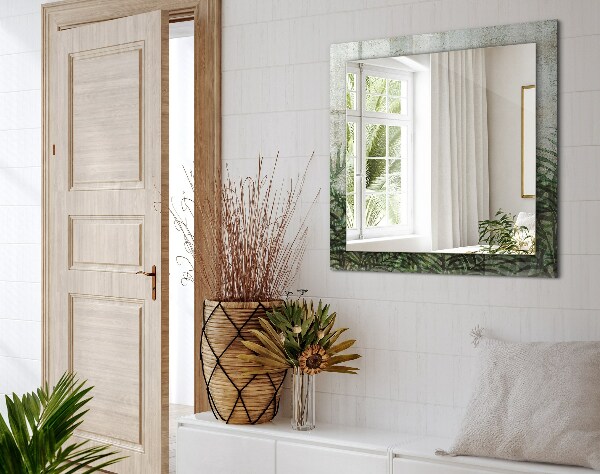 Oglinda cu rama imprimata Frunze verzi de ferigă