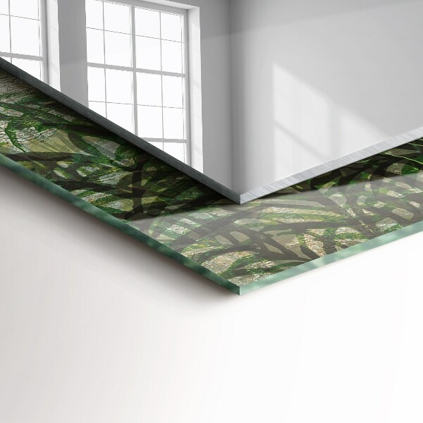 Oglinda cu rama imprimata Frunze verzi de ferigă