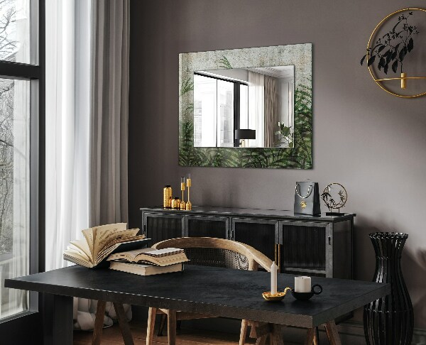 Oglinda cu rama imprimata Frunze verzi de ferigă