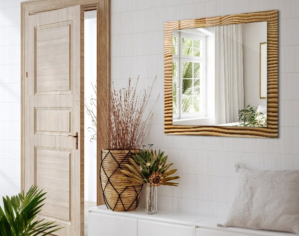 Oglinda cu decor Valuri în lemn