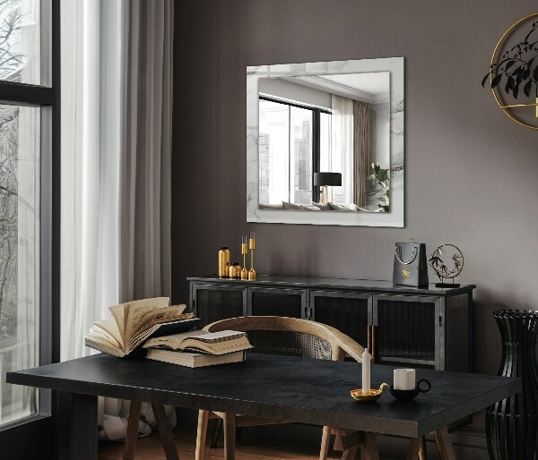 Oglinda rama cu imprimeu Motive din marmură albă