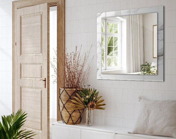 Oglinda rama cu imprimeu Motive din marmură albă