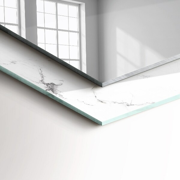 Oglinda rama cu imprimeu Motive din marmură albă