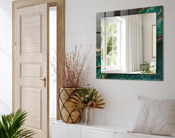 Oglinda cu decor Motive de artă abstractă verde