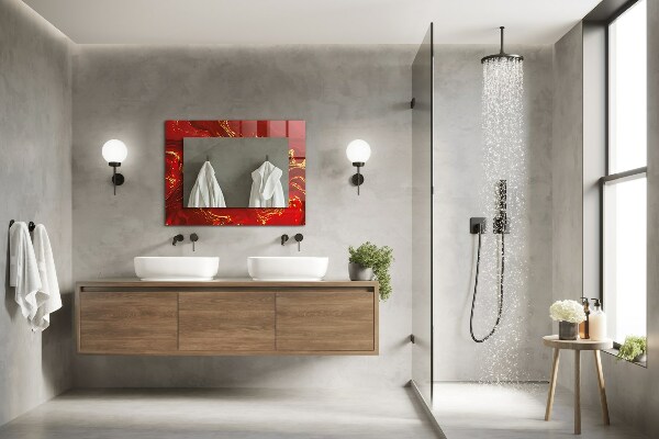 Oglinda imprimata Vopsea abstractă roșie