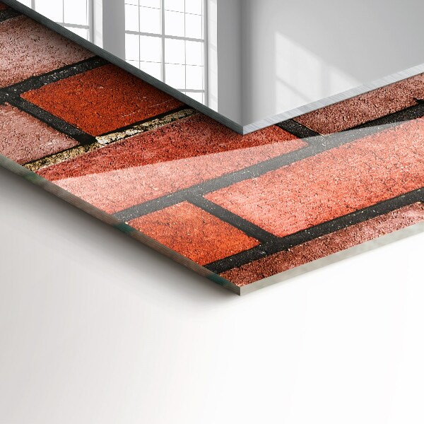 Decoratiuni perete cu oglinda Perete din cărămidă roșie