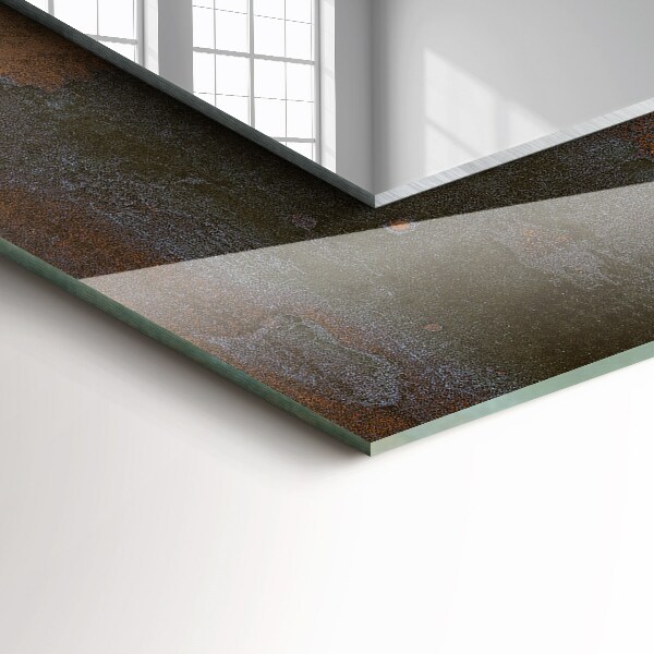 Oglinda cu rama imprimata Metal ruginit la modă