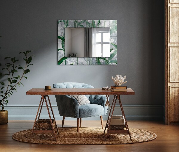 Decoratiuni perete cu oglinda Plante cu frunze verzi