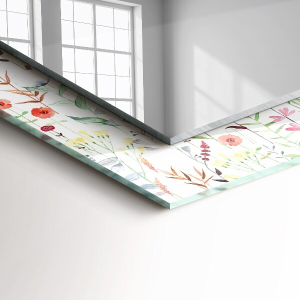 Oglinda decor perete Flori cu motive în acuarelă