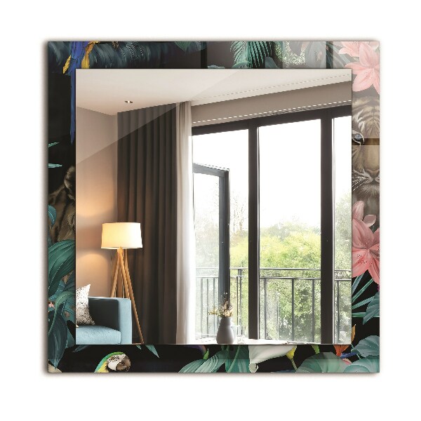 Oglinda imprimata Papagali cu un tigru în junglă