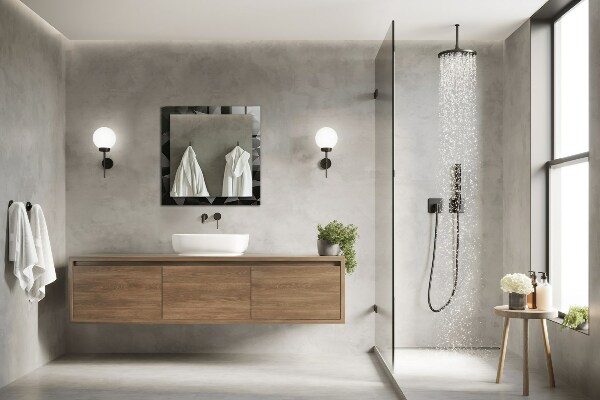 Oglinda rama cu imprimeu Forme geometrice negre