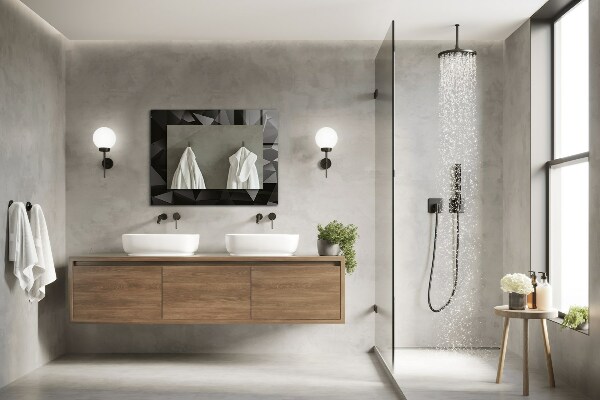 Oglinda rama cu imprimeu Forme geometrice negre