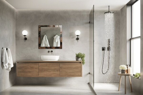 Decoratiuni perete cu oglinda Frunze tropicale