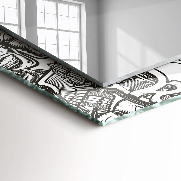 Oglinda perete decorativa Modele în alb și negru