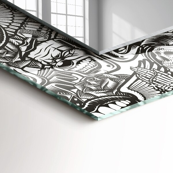 Oglinda perete decorativa Modele în alb și negru