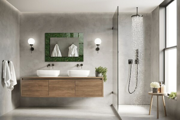 Oglinda cu decor Modele de frunze verzi