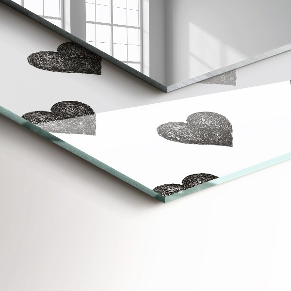 Decor oglinda Desen de inimă neagră