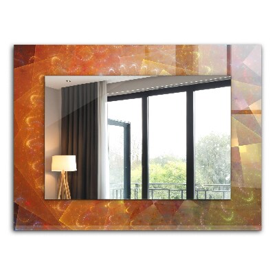 Oglinda rama cu imprimeu Spirală fractală colorată