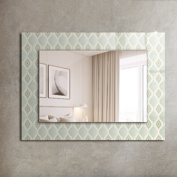 Oglinda imprimata Model geometric verde