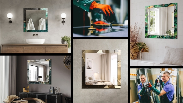 Oglinda perete decorativa Motiv floral în acuarelă