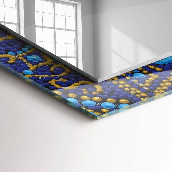 Decoratiuni perete cu oglinda Mandala cu puncte albastre