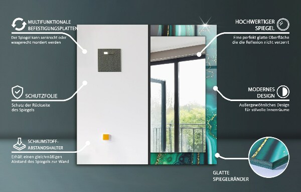 Oglinda perete decorativa Flori de mac