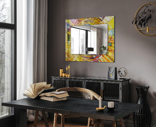 Oglinda imprimata Mozaic abstract colorat