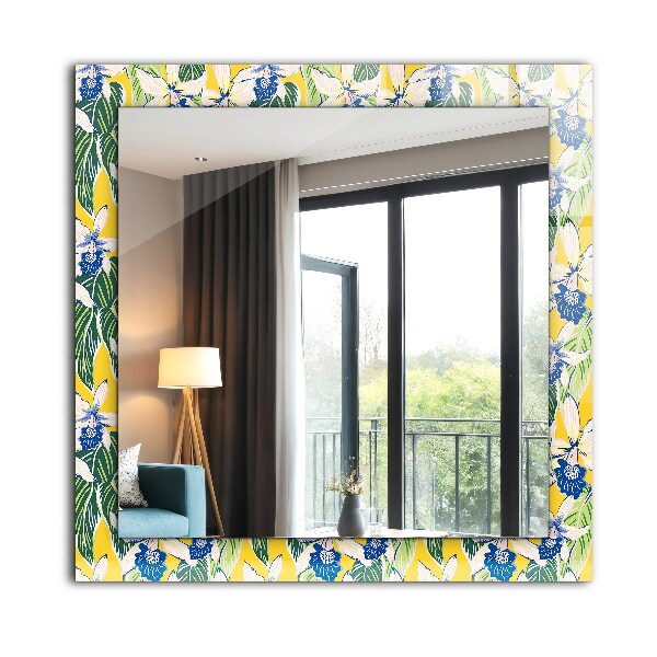 Oglinda rama cu imprimeu Flori și frunze