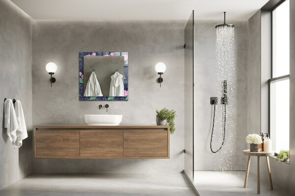 Decoratiuni perete cu oglinda Flori de lotus roz