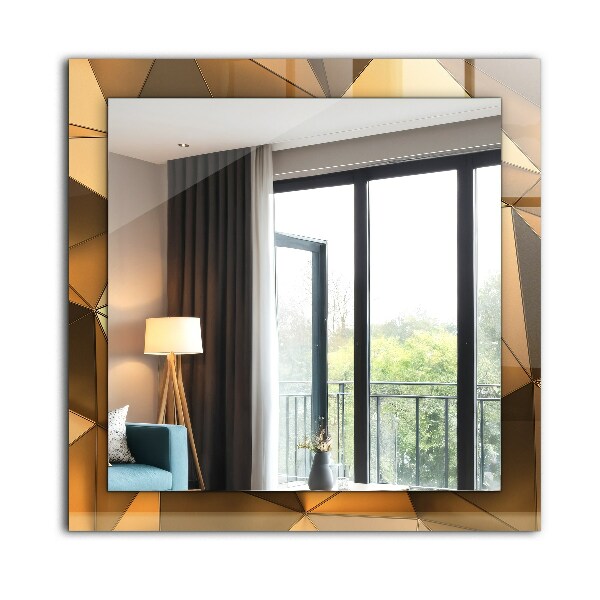 Oglinda cu rama imprimata Motive geometrice aurii