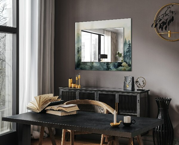 Oglinda decor perete Flori frunze păsări