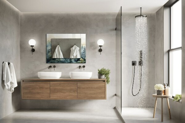 Oglinda decor perete Flori frunze păsări