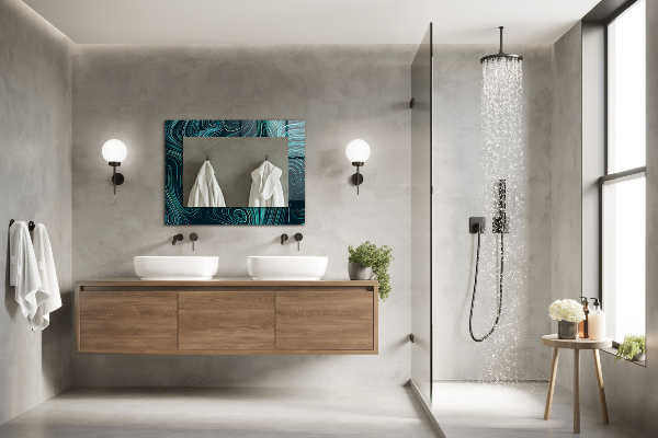 Oglinda cu rama imprimata Piatră texturată