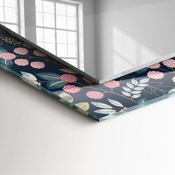 Oglinda cu rama imprimata Frunze cu model portocaliu