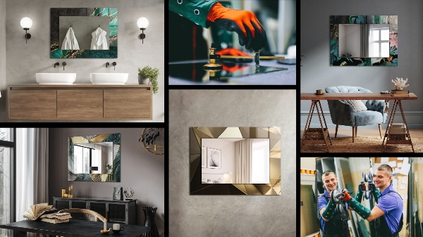 Decoratiuni perete cu oglinda Motiv floral