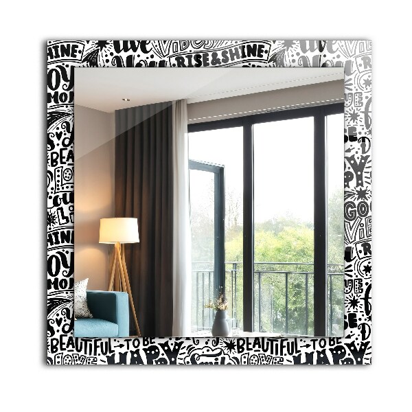 Oglinda decor perete Linii diagonale pe lemn