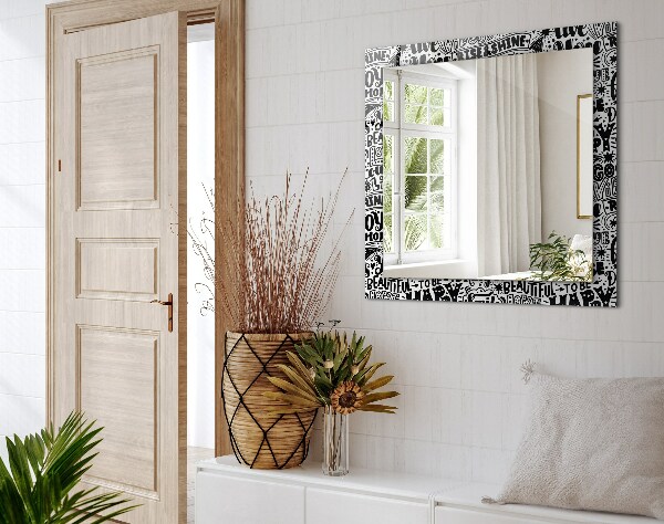 Oglinda decor perete Linii diagonale pe lemn