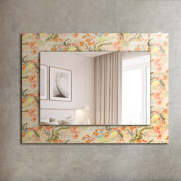 Oglinda cu decor Motiv geometric alb-negru