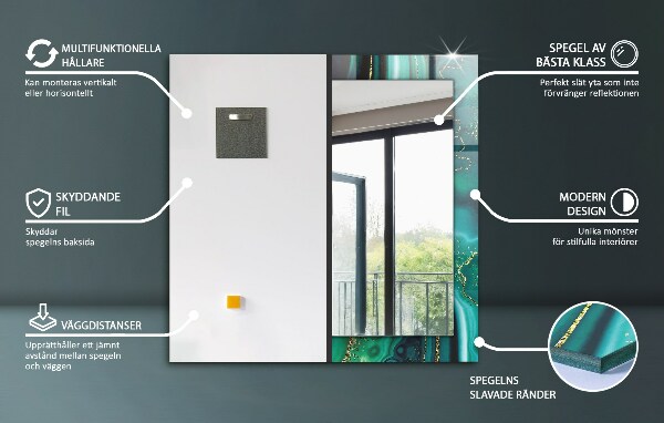 Decoratiuni perete cu oglinda Model geometric în os