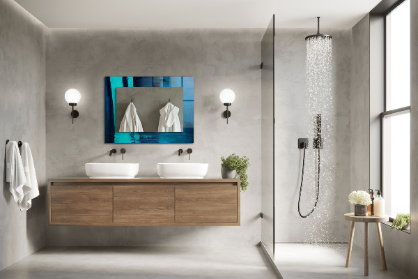 Oglinda perete decorativa Astrata artă albastră