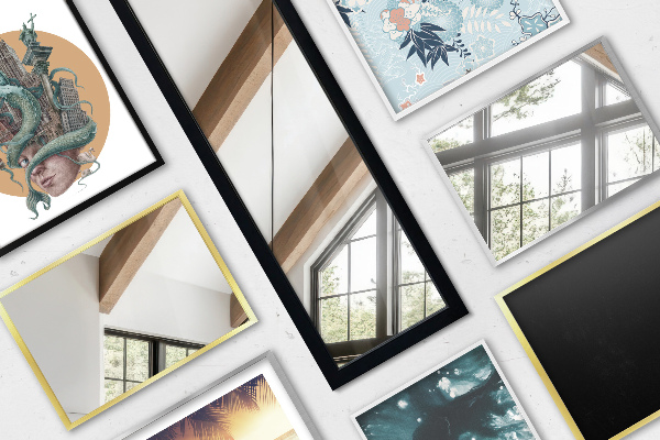 Oglindă de podea cu ramă neagră 36x156 cm