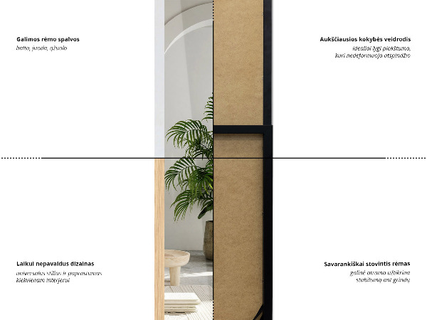 Oglindă de podea culoare stejar 36x156 cm