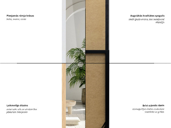 Oglindă de podea culoare stejar 36x156 cm