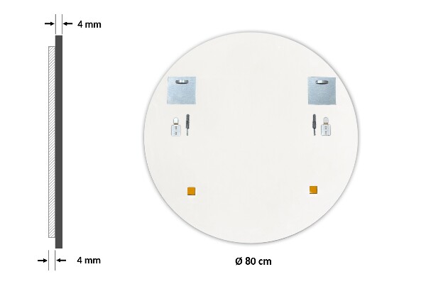 Oglinda rotunda cu rama alba fi 80 cm