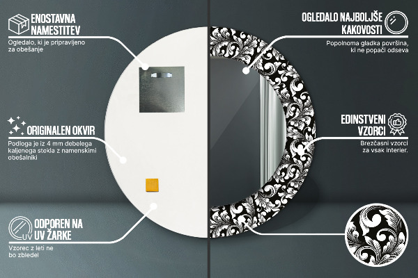 Oglinda rotunda imprimata Ornament