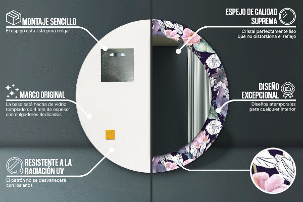 Decoratiuni perete cu oglinda Caps birds