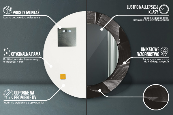 Oglinda cu decor rotunda Palmieri tropicali