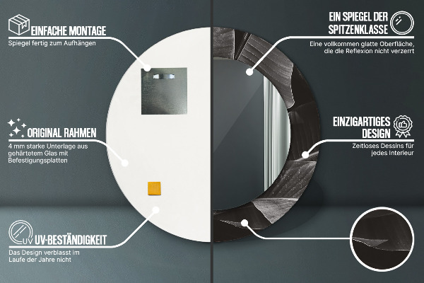 Oglinda cu decor rotunda Palmieri tropicali