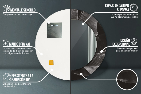 Oglinda cu decor rotunda Palmieri tropicali